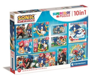 Puzzle Sonic jeż 10w1 10 układanek 80508 Clementoni
