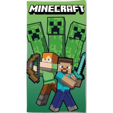 Ręcznik kąpielowy plażowy bawełna MINECRAFT Creeper 70x140