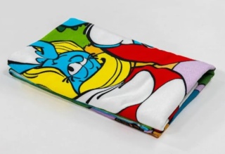 Ręcznik kąpielowy plażowy szybkoschnący Smerfy wioska smerfów 70x140