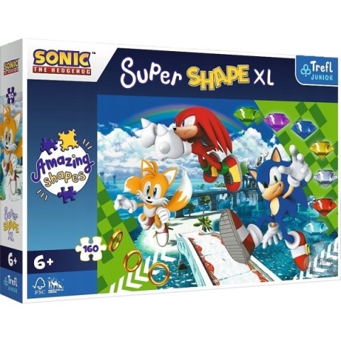 SONIC Puzzle TREFL wesoły sonic SHAPE 160 EL