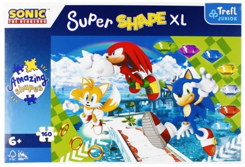 SONIC Puzzle TREFL wesoły sonic SHAPE 160 EL