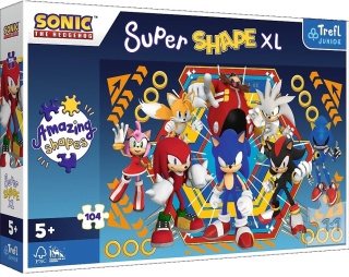 SONIC SHAPE zabawne kształty Puzzle Trefl XL 60X40 cm 104 EL 50032