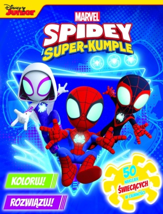 Spidey super kumple kolorowanka z naklejkami rebusy