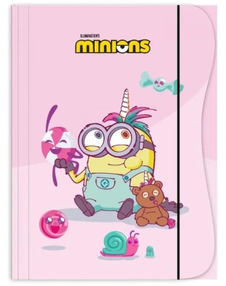 Teczka z gumką A4 na dokumenty rysunki Minionki jednorożec dla dziewczynki