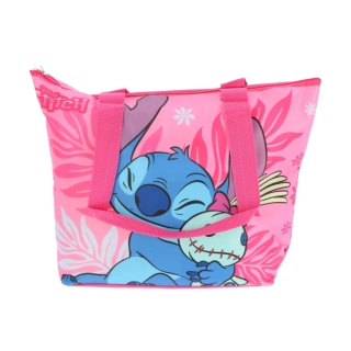 Torba plażowa na zakupy Stich Torebka z podszewką kieszonka suwak Stitch