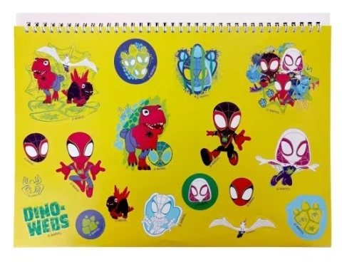 Spidey i dinozaury szkicownik kolorowanki na spirali naklejki A4 40 k
