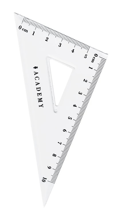 Zestaw geometryczny w pudełku ekierki linijka cyrkiel gumka kątomierz