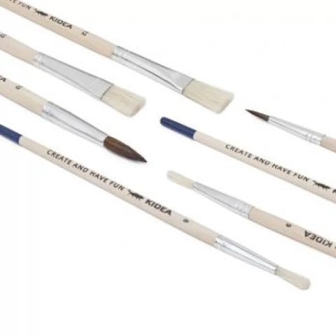 Zestaw pędzli szkolnych naturalne włosie 6 szt rozmiary 12 10 8 6 4 2 Kidea