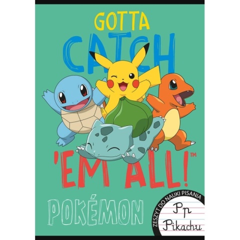 Zeszyt A4 trzylinia kolorowa do nauki pisania 32 kartek pokemon