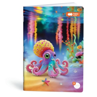 Zeszyt A4 trzylinia kolorowa do nauki pisania 32 k Aqua cuties ośmiornica