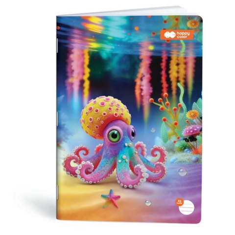 Zeszyt A4 trzylinia kolorowa do nauki pisania 32 k Aqua cuties ośmiornica