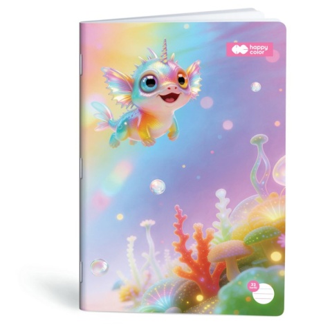 Zeszyt A4 trzylinia kolorowa do nauki pisania 32 kartki Aqua cuties Aksolot
