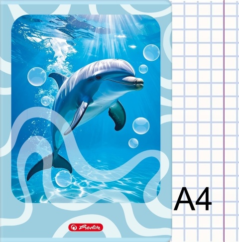 Zeszyt A4 w kratkę 32 kartek delfin morze Herlitz