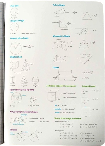 Zeszyt A5 w kratkę 60 k A5/60 kartek Matematyka ze ściągą