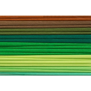 Bibuła marszczona karbowana Happy Color zielony mix mini 25x200 cm 10 kol