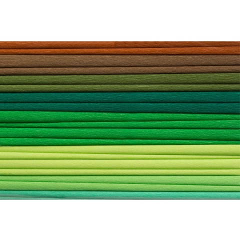 Bibuła marszczona karbowana Happy Color zielony mix mini 25x200 cm 10 kol
