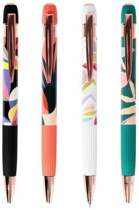 Długopis żelowy Floral kwiaty 0,7 mm 4 szt Strigo