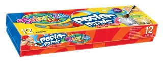 Farby plakatowe Colorino 20 ml 12 kolorów złota srebrna