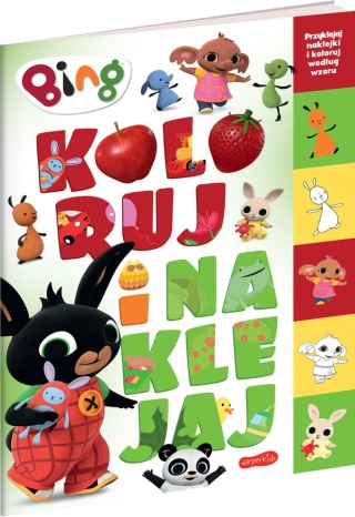 Koloruj i naklejaj królik BING kolorowanka naklejki