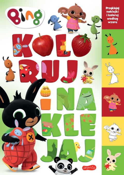 Koloruj i naklejaj królik BING kolorowanka naklejki