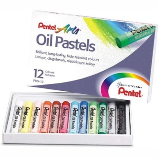 Kredki Pastele olejne okrągłe Pentel 12 szt.