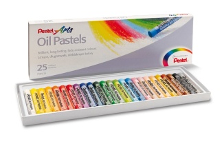 Kredki Pastele olejne okrągłe Pentel 25 kolorów szt.