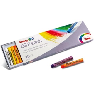 Kredki Pastele olejne okrągłe Pentel 25 kolorów szt.