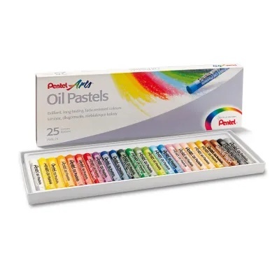 Kredki Pastele olejne okrągłe Pentel 25 kolorów szt.