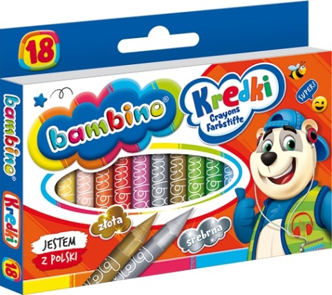Kredki bambino 18 kolorów + temperówka St. Majewski