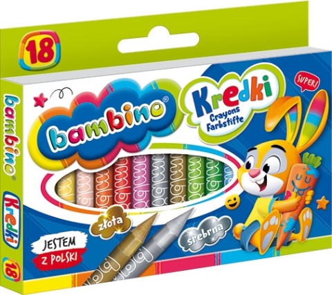 Kredki bambino 18 kolorów + temperówka St. Majewski