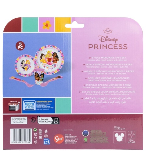 Księżniczki Disney zestaw śniadaniowy talerz miska sztućce kubek