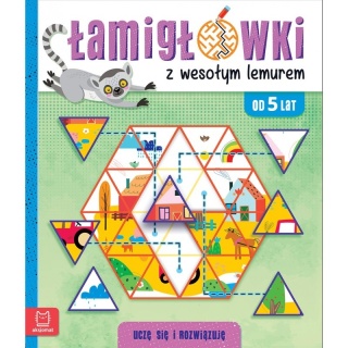 Łamigłówki z wesołym lemurem zadania rebusy uczę się i rozwiązuję od 5 lat
