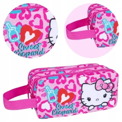 Lilo i Stitch Piórnik saszetka z przegródkami trzykomorowy Kot Hello Kitty