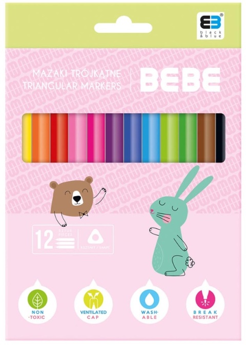 Mazaki JUMBO grube trójkątne 12 szt INTERDRUK BEBE