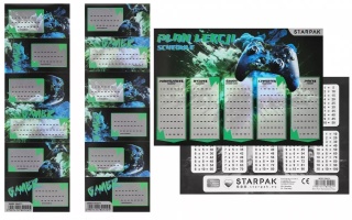 Naklejki nalepki na zeszyty 12szt plan lekcji tabliczka mnożenia gamer pad