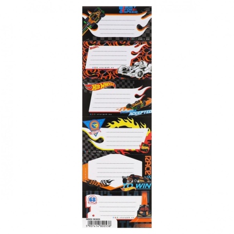 Naklejki nalepki na zeszyty 12szt plan lekcji tabliczka mnożenia Hot Wheels
