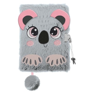 Notatnik pamiętnik kudłacz sekretny z kłódką A5 96k pluszowa KOALA 3D