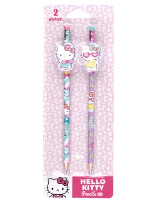 Ołówek z gumką HB figurką toperem kotek Hello Kitty 2 szt
