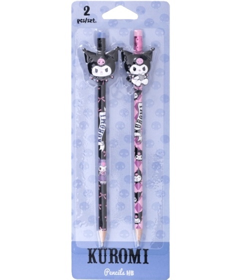 Ołówek z gumką HB figurką toperem kotek Hello Kitty Kuromi 2 szt