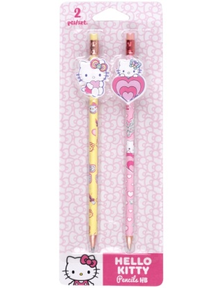 Ołówek z gumką HB figurką toperem kotki Hello Kitty 2 szt