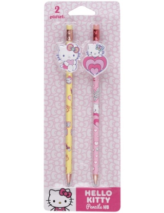 Ołówek z gumką HB figurką toperem kotki Hello Kitty 2 szt