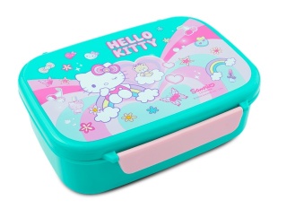 ŚNIADANIÓWKA LUNCH BOX z przegródką Foodyx kotek Hello Kitty pink mint