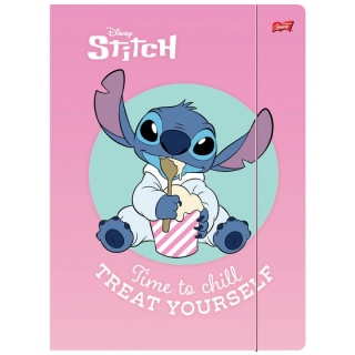 Teczka z gumką A4 na dokumenty szkolna Lilo i Stitch Stich różowa Unipap