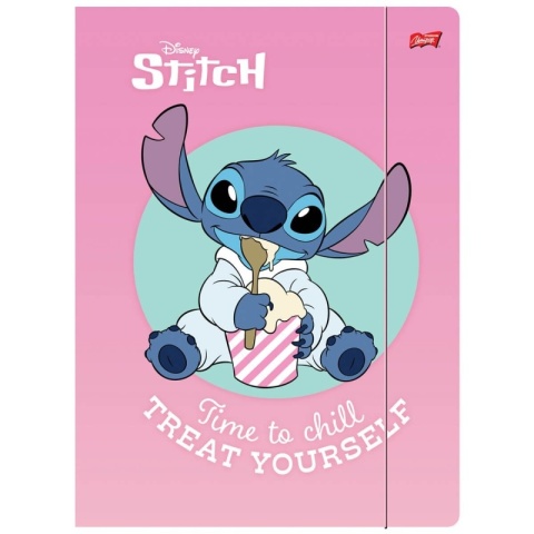 Teczka z gumką A4 na dokumenty szkolna Lilo i Stitch Stich różowa Unipap