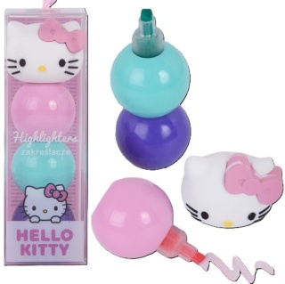 Zakreślacze mini pisaki kulki 3 kolory 3 w 1 Hello Kitty