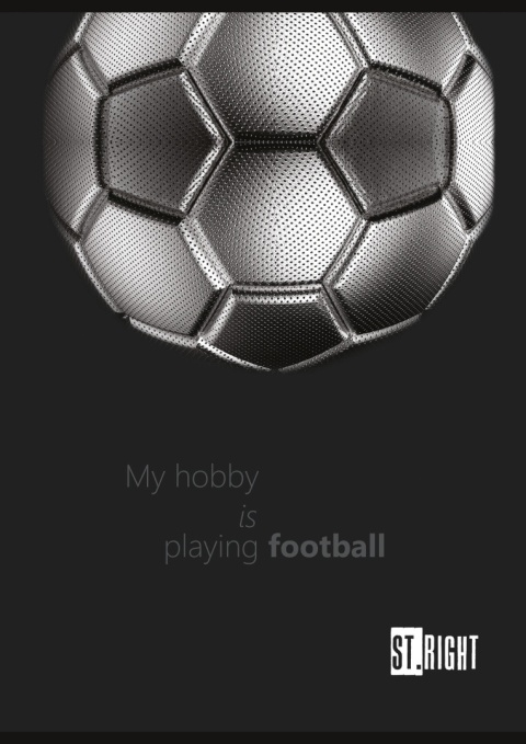 Zeszyt A4 kratka w kratke 32 k z marginesem piłka sport FOOTBALL 2 szt