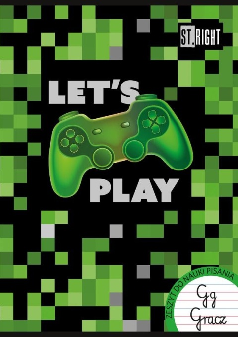 Zeszyt A4 trzy linia kolorowa do nauki pisania 32k Pixel Game Gamer