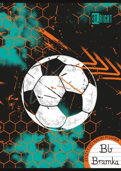 Zeszyt A4 trzy linia kolorowa do nauki pisania 32k piłka football 2 szt