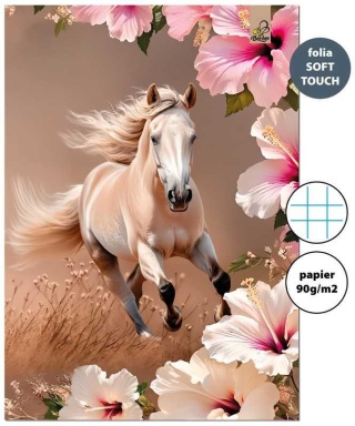 Zeszyt A4 w kratkę 32 kartek A4/32 90 g/m2 konik koń hibiskus