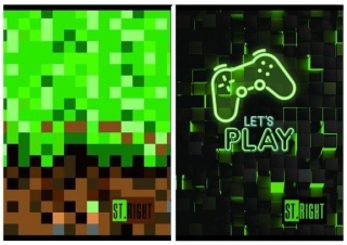 Zeszyt A5 32 k w linię trzylinia kolorowa pixel Game 2 szt Unipap